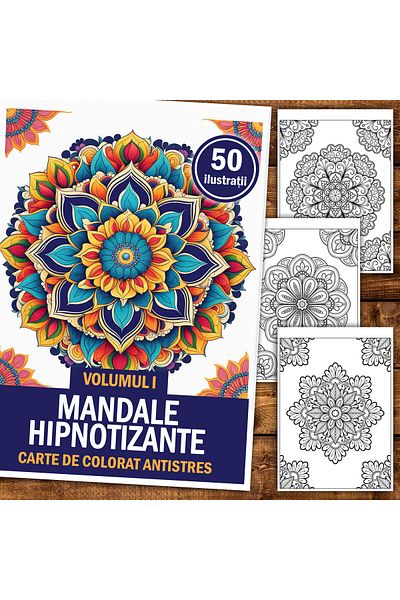Legendary Gifts Anti-stress Coloring Book, 50 Illustrations, Hypnotizing Mandalas, 106 Pages, Format: A5