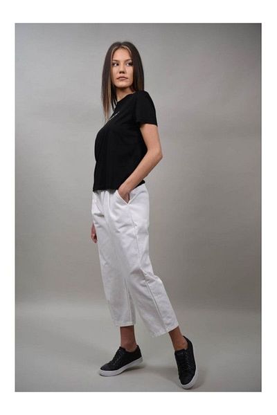 Y TWO WOMEN Carrot Trousers With Brushes In Top Irene White M-l