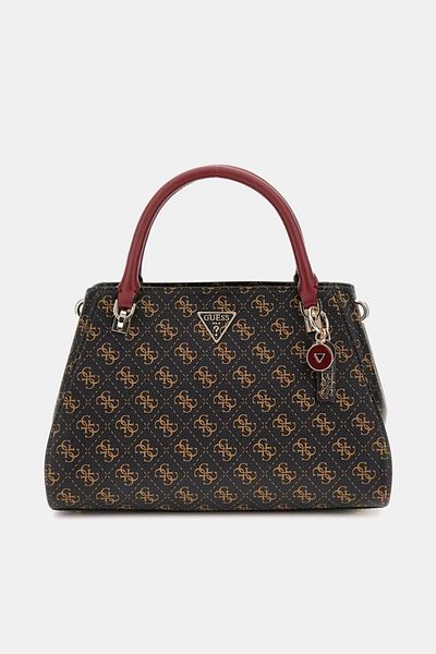 Guess Луксозна дамска чанта Noelle Satchel кафява Hwql7879070-bro