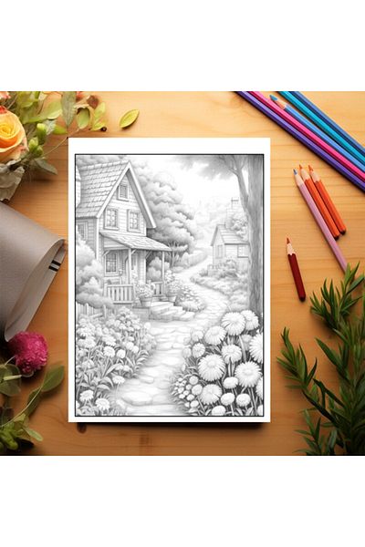 Legendary Gifts Anti-stress Coloring Book, 50 Illustrations, Picturesque Houses - Volume Ii, 106 Pages, Format: A5