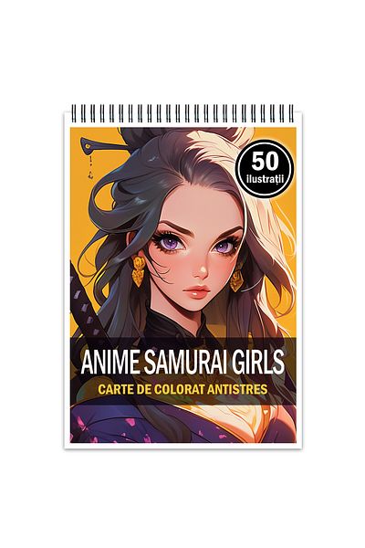 Legendary Gifts Anti-stress Coloring Book, 50 Illustrations, Anime Samurai Girls, 106 Pages, Format: A5