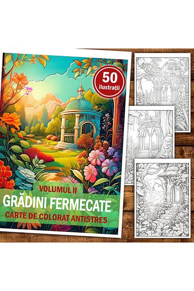 Legendary Gifts Anti-stress Coloring Book, 50 Illustrations Enchanted Gardens - Volume Ii, 106 Pages, Format: A5