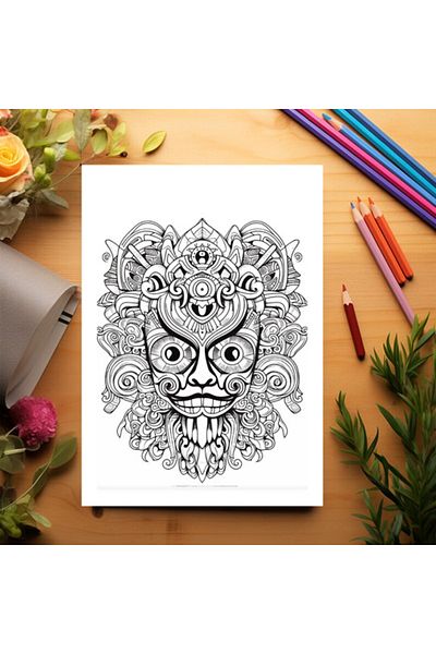 Legendary Gifts Anti-stress Coloring Book, 43 Illustrations, Bestial Tattoos 92 Pages, Format: A5