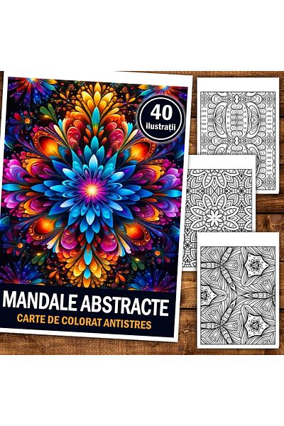 Legendary Gifts Anti-stress Coloring Book, 40 Abstract Mandala Illustrations, Format: A5