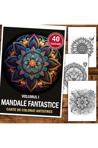 Legendary Gifts Anti-stress Coloring Book, 40 Fantastic Mandala Illustrations - Volume I, Format: A5