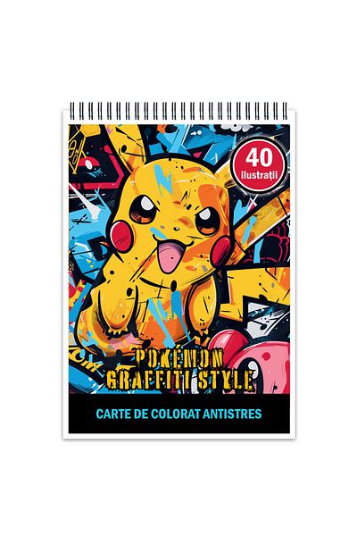 Legendary Gifts Anti-stress Coloring Book, 40 Illustrations, Graffiti Pokemon, 86 Pages, Format: A5