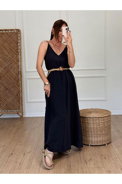 X-Young Strap v-neck dress black