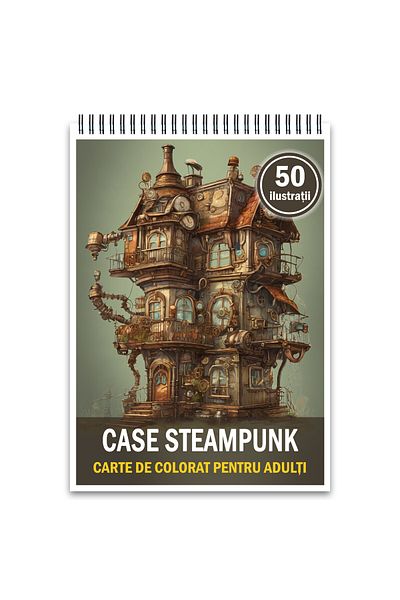 Legendary Gifts Coloring Book, 50 Illustrations, Steampunk Houses, 106 Pages, Format: A5