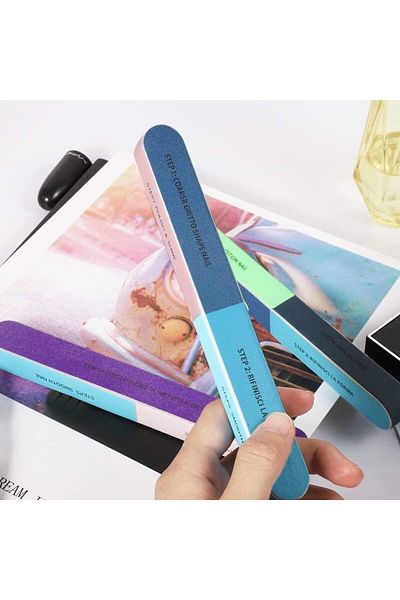 LA PERLA TECH 10 PCS Professional 7 Way Nail File and Buffers -Manicure Tools-