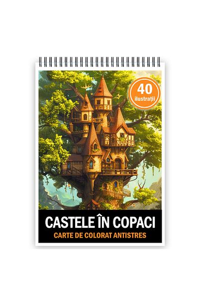 Legendary Gifts Anti-stress Coloring Book, 50 Illustrations, Castles In The Trees, 106 Pages, Format: A5