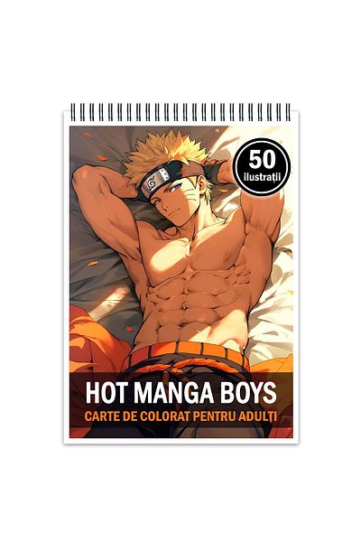 Legendary Gifts Anti-stress Coloring Book, 50 Illustrations, Hot Manga Boys, 106 Pages, Format: A5