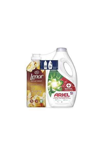 Ariel Ariel Extra Clean liquid detergent for 34 washes and Lenor Vanilla Orchid & Golden Amber conditioner