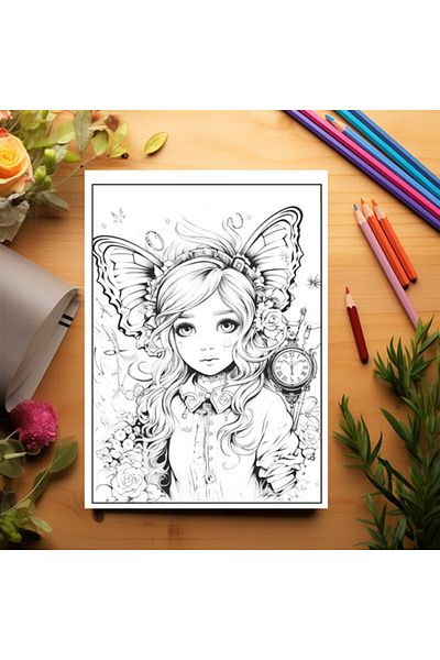 Legendary Gifts Coloring Book, 50 Illustrations, Steampunk Fairies, 106 Pages, Format: A5