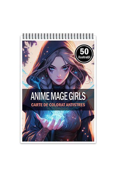 Legendary Gifts Anti-stress Coloring Book, 50 Illustrations, Anime Mage Girls, 106 Pages, Format: A5
