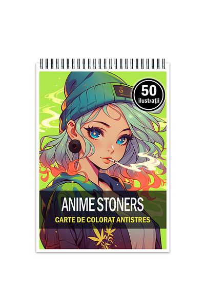 Legendary Gifts Anti-stress Coloring Book, 50 Illustrations, Anime Stoners, 106 Pages, Format: A5