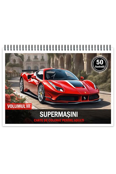 Legendary Gifts Anti-stress Coloring Book, 50 Illustrations, Supercars - Volume Iii, 106 Pages, Format: A5