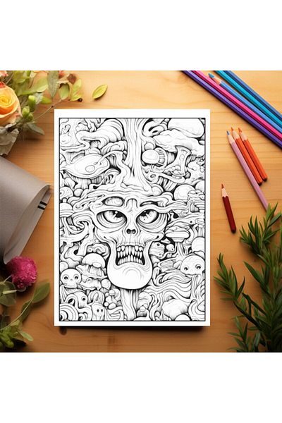 Legendary Gifts Coloring Book With 50 Illustrations, Psychedelic Sensations - Volume I, 106 Pages, Format: A5