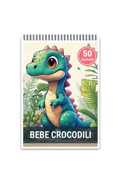 Legendary Gifts Coloring Book, 50 Illustrations, Baby Crocodiles, 106 Pages, Format: A5