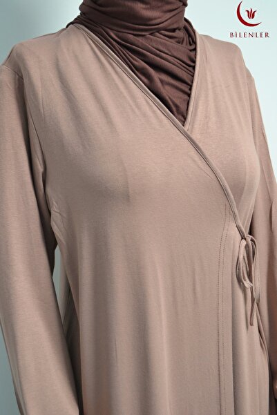 Bilenler Women's Side Tie Cotton Combed Prayer Dress – Size 38-48