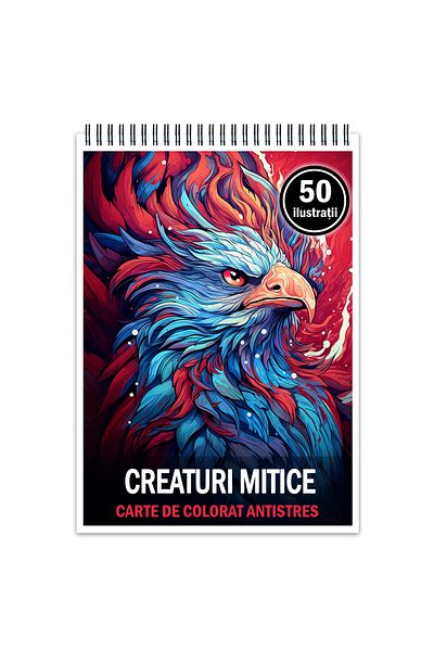 Legendary Gifts Anti-stress Coloring Book, 50 Illustrations Mythical Creatures, 106 Pages, Format: A5