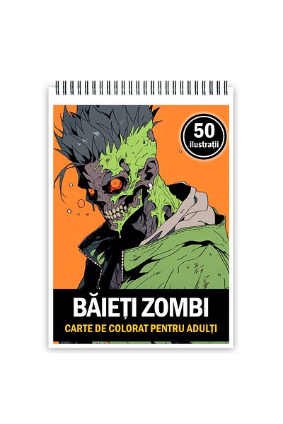 Legendary Gifts Adult Coloring Book, 50 Illustrations, Zombie Boys, 106 Pages
