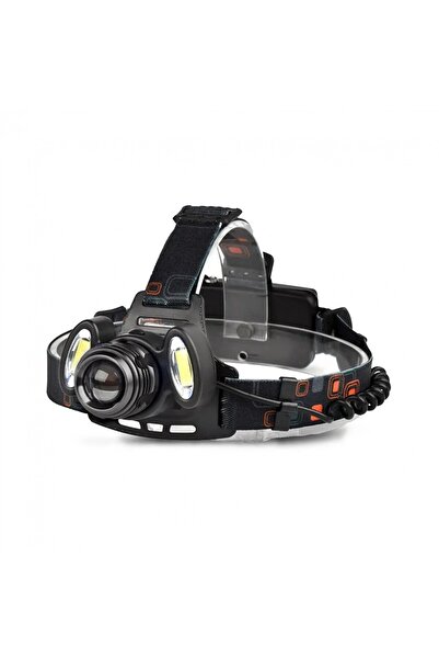 Hobimtek Kafa Lambası 6000 Lümen Şarjlı 4 Modlu 3 Başlıklı Cree T6 Led Kafa F...
