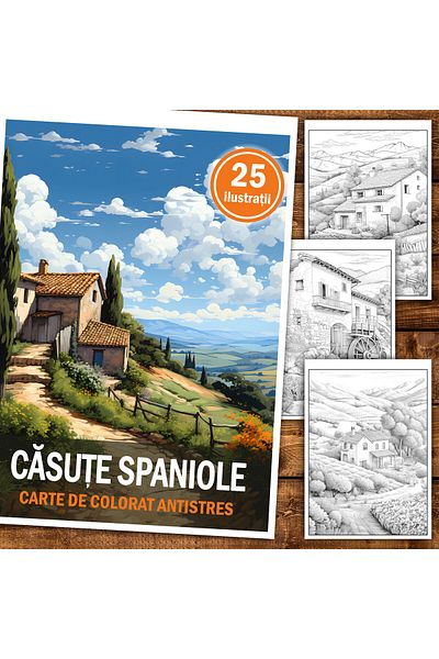 Legendary Gifts Anti-stress Coloring Book, 25 Illustrations Of Spanish Cottages, 56 Pages, Format: A5