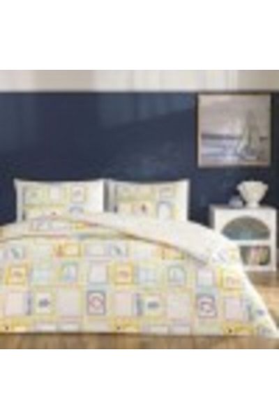 Taç Double bed linen with elastic, 100% cotton ranforce, duvet cover 200x220cm, marine design, TAC, Vari