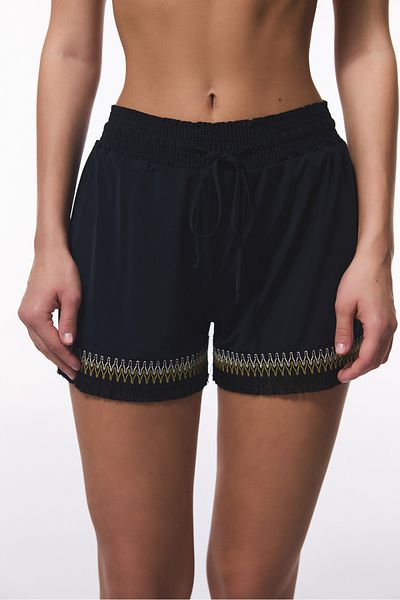 Penti Schwarze Badeshorts mit Besatz