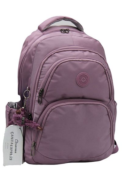 ÇantaExpress 34600 Plum Αδιάβροχο υφασμάτινο σχολικό σακίδιο Unisex Σχολικό σακίδιο