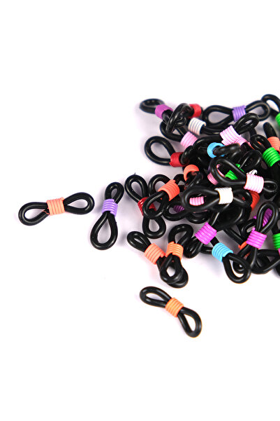 Prestij Boncuk Siyah Gözlük Lastiği Renkli Metalli 5 Çift 2 Cm