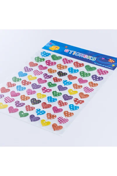 Bimotif 60 pieces of embossed patterned heart stickers