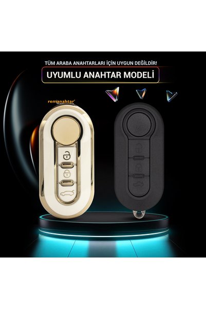 Rem Anahtar Oto Elektronik Anahtar Doblo Fiorino Punto Ducato 3 Button Switch Case Nano Switch - White