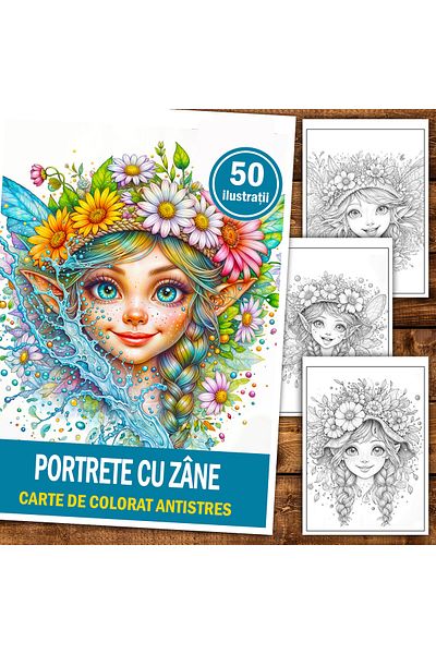 Legendary Gifts Anti-stress Coloring Book, 50 Illustrations Portraits Of Fairies, 106 Pages, Format: A5