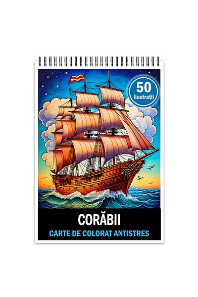 Legendary Gifts Anti-stress Coloring Book, 50 Ships Illustrations, 106 Pages, Format: A5