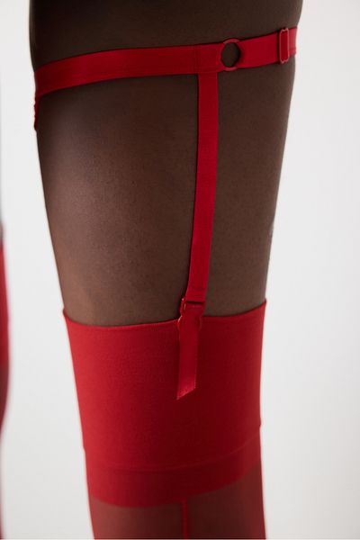 Penti Suspender Cuffs Red Garter