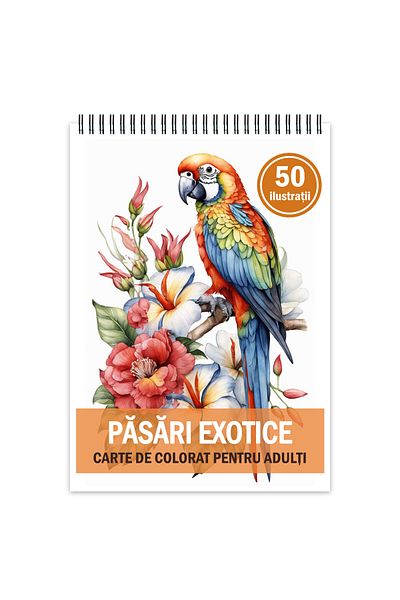 Legendary Gifts Coloring Book With 50 Illustrations, Exotic Birds, 106 Pages, Format: A5