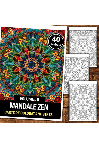 Legendary Gifts Anti-stress Coloring Book, 40 Zen Mandala Illustrations - Volume Ii, Format: A5