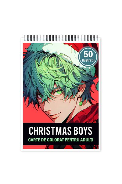 Legendary Gifts Anti-stress Coloring Book, 50 Illustrations, Anime Christmas Boys, 106 Pages, Format: A5