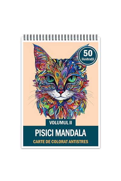 Legendary Gifts Anti-stress Coloring Book, 50 Illustrations Mandala Cats - Volume Ii, 106 Pages, Format: A5