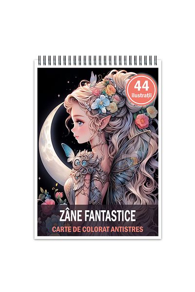 Legendary Gifts Anti-stress Coloring Book, 44 Fantastic Fairies Illustrations, 94 Pages, Format: A5