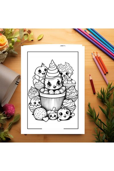 Legendary Gifts Coloring Book, 50 Illustrations, Sweets, 106 Pages, Format: A5