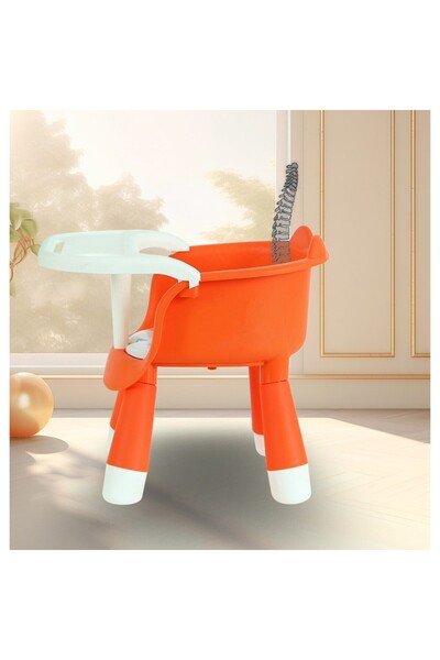 Flippy 2-in-1 Children's High Chair, Removable Tray, Ergonomic Backrest, 6+ Months (Orange)
