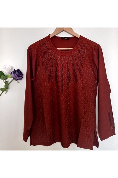 ÖZCAN Luxury Stone Embroidered Mother Combed Cotton