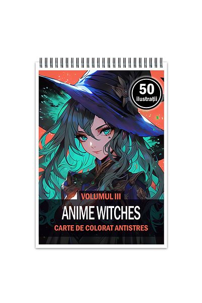 Legendary Gifts Anti-stress Coloring Book, 50 Illustrations, Anime Witches - Volume Iii, 106 Pages, Format: A5