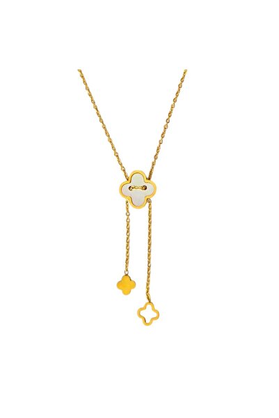 glowy aksesuar Yonca Figürlü Ayarlanabilir Kolye