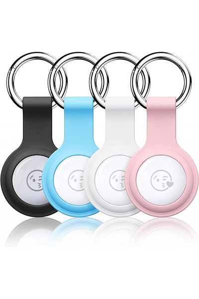 CFinke Set of 4 keychains for AirTags CFinke, silicone, multicolor, 8.7 x 3.8 cm