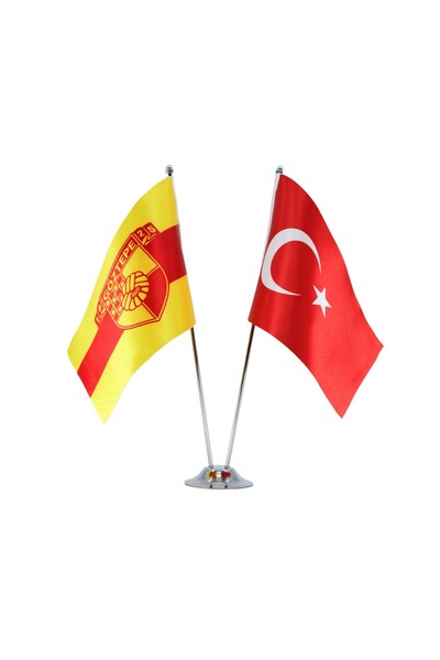 GOZGOZ Göztepe Çift Nikel Direkli Masa Bayrağı