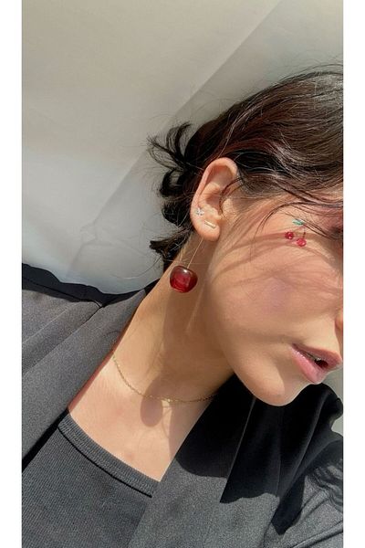 Ervalina Imported Cherry Earrings - Ervalina Trend Fashion, Gold Color