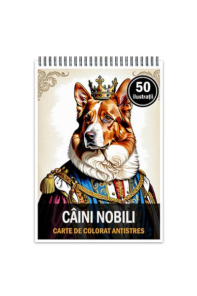 Legendary Gifts Anti-stress Coloring Book, 50 Illustrations, Noble Dogs, 106 Pages, Format: A5